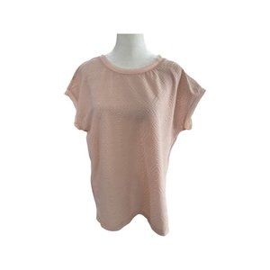 Two by Vince Camuto Pink Textured Blouse with Ruffle Back